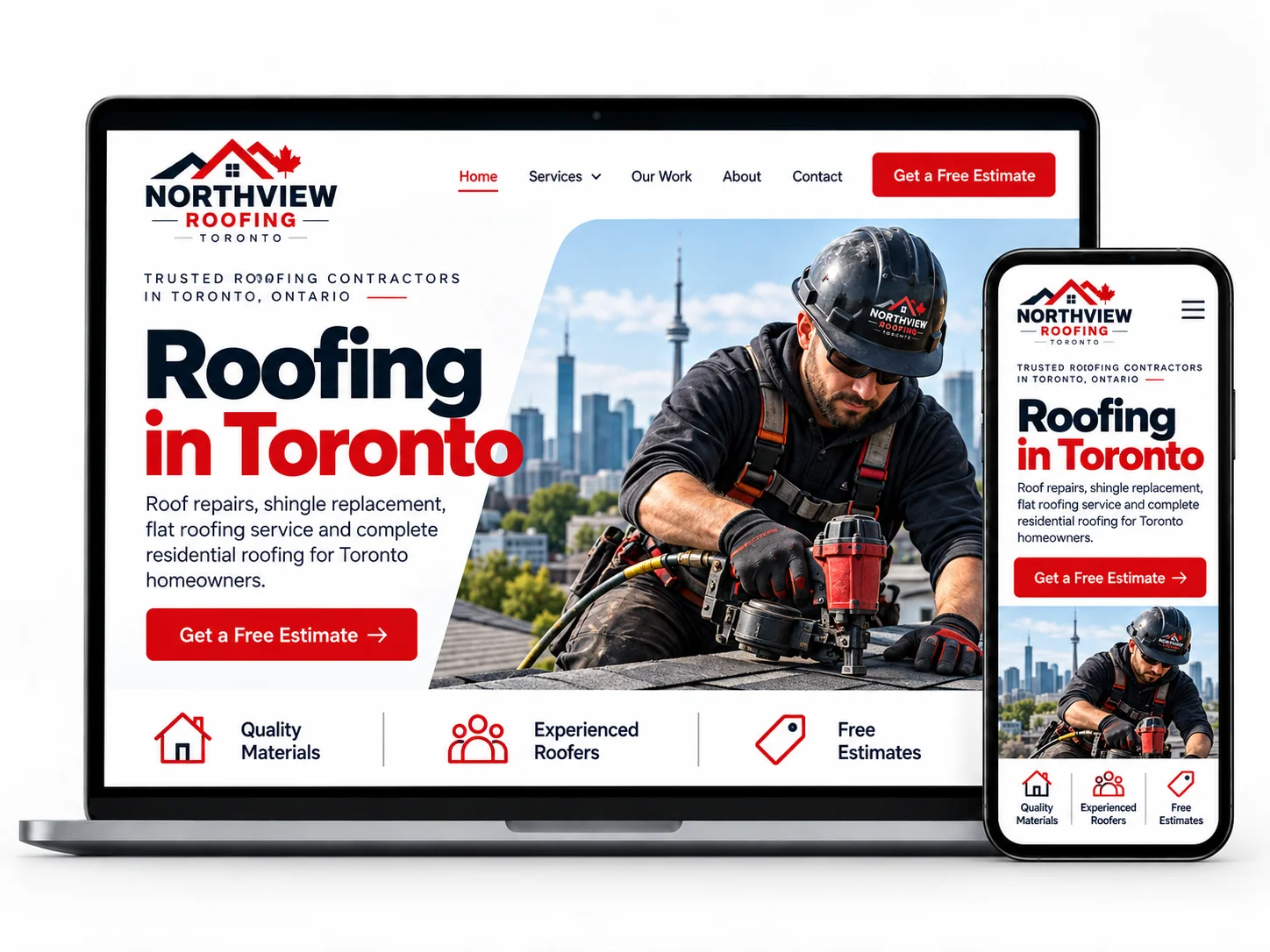 Northview Roofing Roofing website design concept