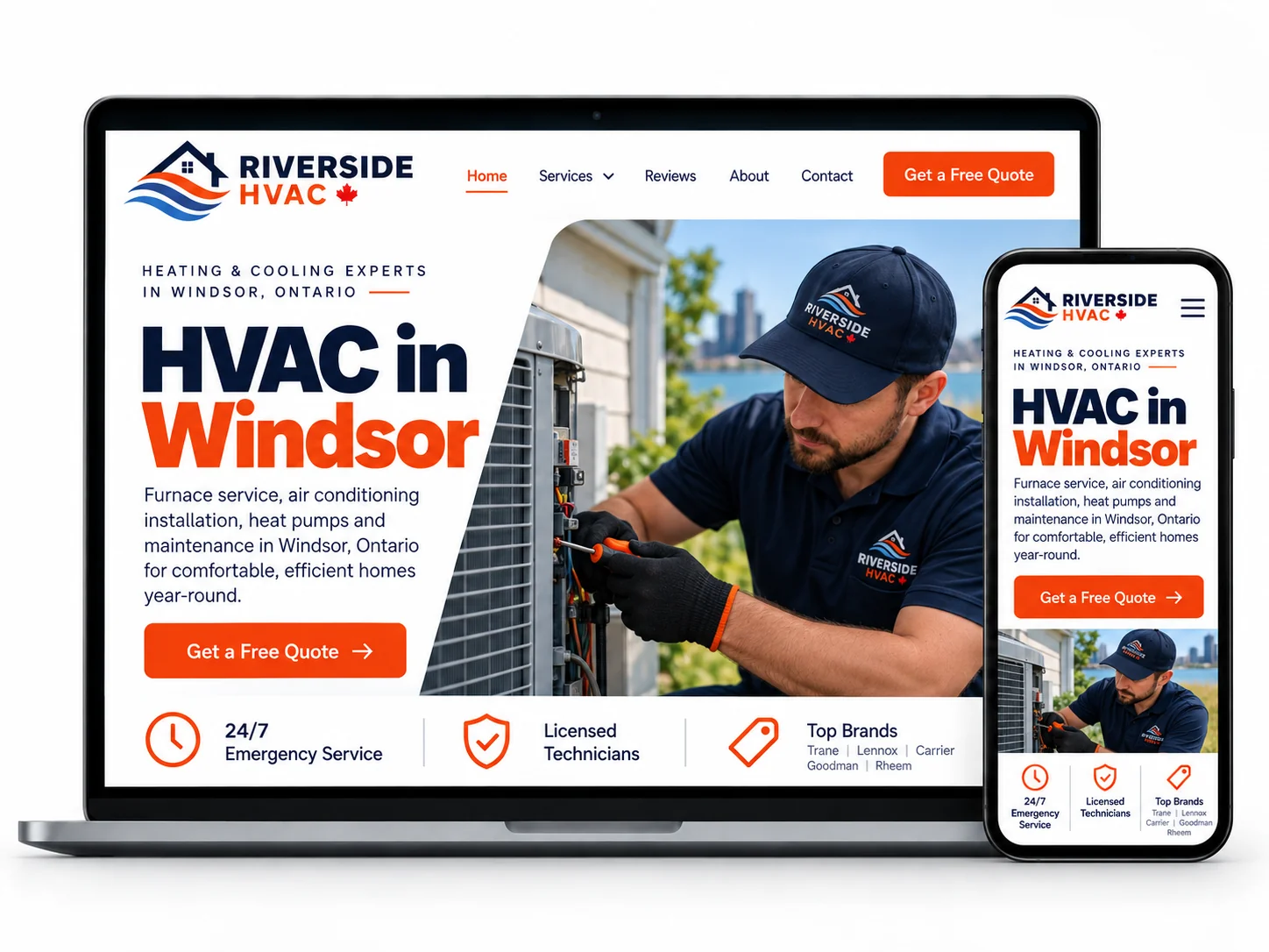 Riverside HVAC HVAC website design concept