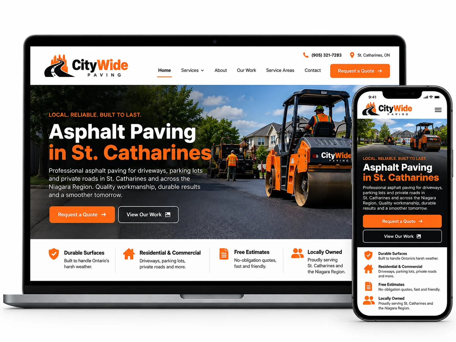 CityWide Paving Paving website design concept