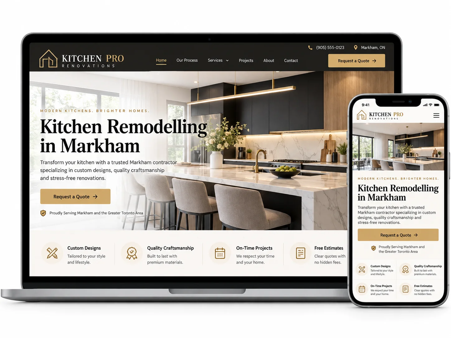 Kitchen Pro Kitchen Remodeling website design concept